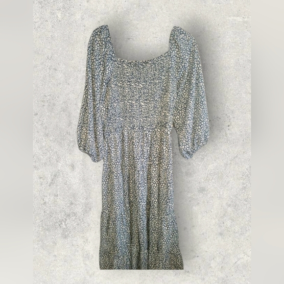 ODDY Smocked Balloon Sleeve Ruffle Hem Dress Sz 2X - Picture 2 of 4